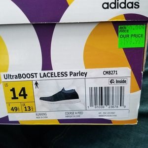 New adidas Ultraboost Laceless Parley Shoes size14